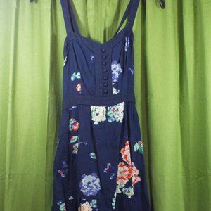 dark blue floral dress